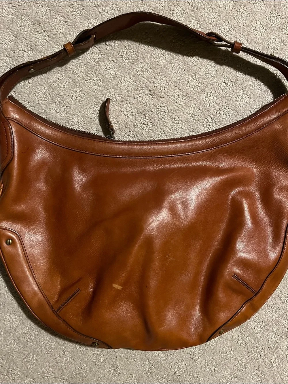 Cole Haan Cognac Leather Shoulder Hobo Bag